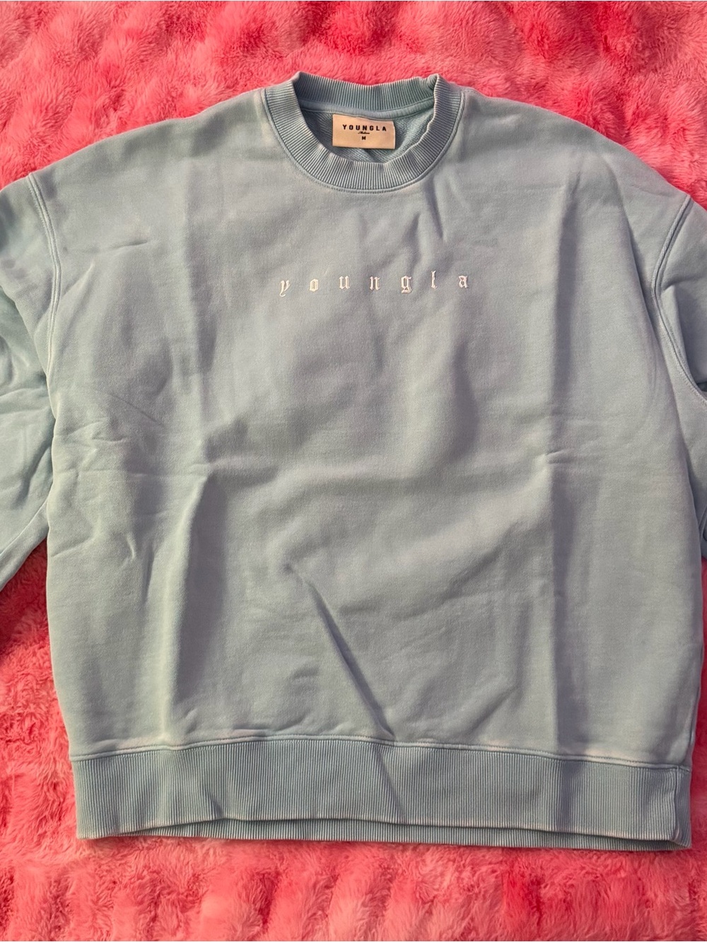 YoungLA Men’s Pastel Blue Crewneck Sweatshirt